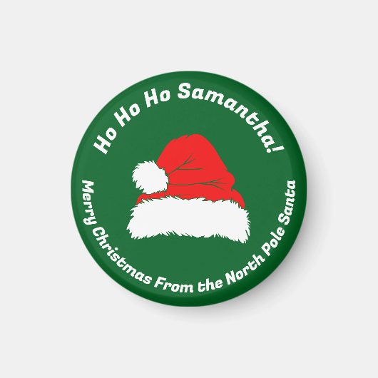 Minimalist Green Ho ho ho Santa Merry Christmas Magneet (Voorkant)