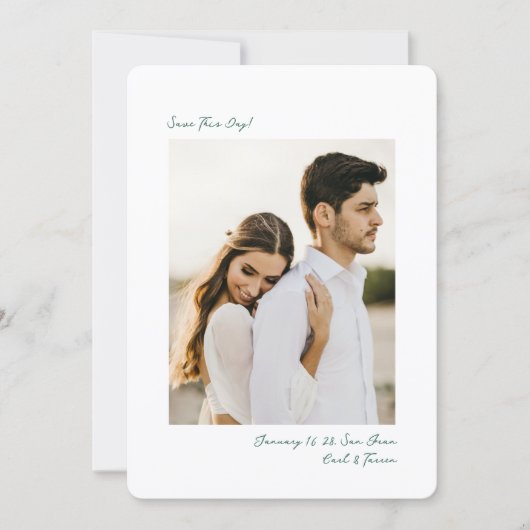 Minimalist Green Insta Photo Film Simple Wedding Save The Date (Voorkant)