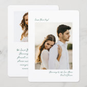 Minimalist Green Insta Photo Film Simple Wedding Save The Date (Voorkant / Achterkant)