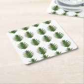 Minimalist Green Leaf Botanical Paper Plate Kartonnen Onderzetters (Schuin)