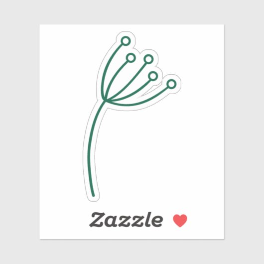 Minimalist Green Line Art Sticker (Vel)