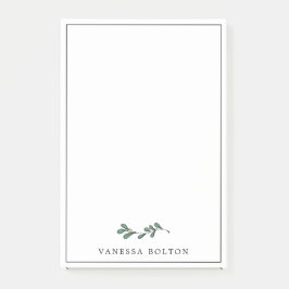 Minimalist Green Mistletoe Twig Jouw naam toevoege Post-it® Notes