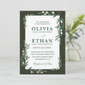 Minimalist Green Modern Simple Typography Wedding Kaart (Staand voorkant)
