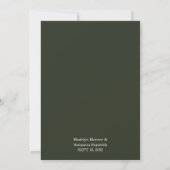 Minimalist Green Modern Simple Typography Wedding  Kaart (Achterkant)