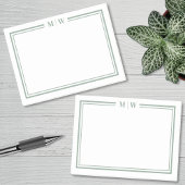 Minimalist Green Monogram Post-it® Notes