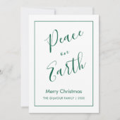 Minimalist|Green Peace on Earth Christmas Card Kaart (Voorkant)