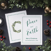 Minimalist|Green Peace on Earth Christmas Card Kaart