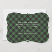 Minimalist Green Plaid New Year Card Feestdagenkaart (Achterkant)