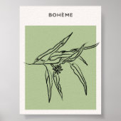 Minimalist Green Poster with Leaves (Voorkant)