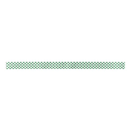Minimalist Green Split Heart Pattern Satijnen Lint (Voorkant)