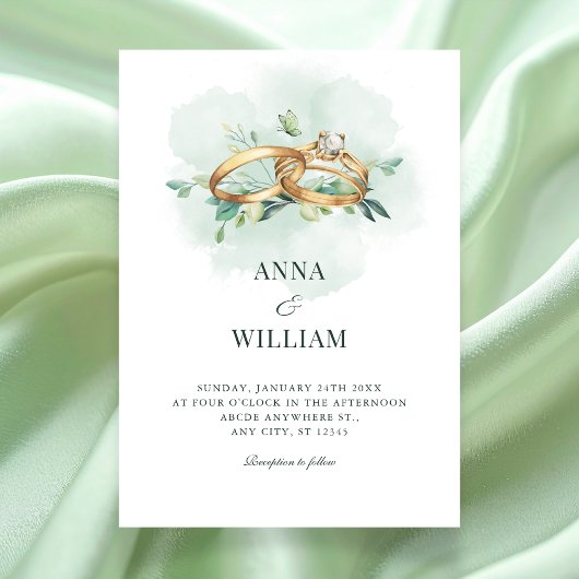 Minimalist green wedding ring  kaart