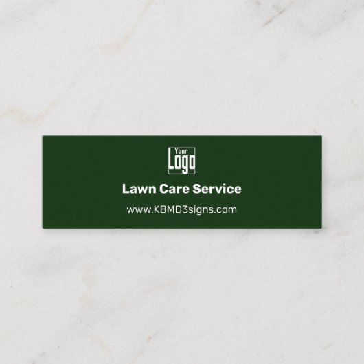 Minimalist Green & White Logo CTA QR-code Mini Visitekaartje (Voorkant)