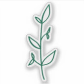 Minimalist Greenery Line Art Sticker (Voorkant)