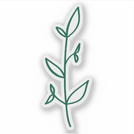 Minimalist Greenery Line Art Sticker (Voorkant)
