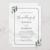 Minimalist Greenery Watercolor Eucalyptus Elegant  Kaart (Voorkant / Achterkant)