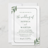 Minimalist Greenery Watercolor Eucalyptus Elegant  Kaart (Voorkant)