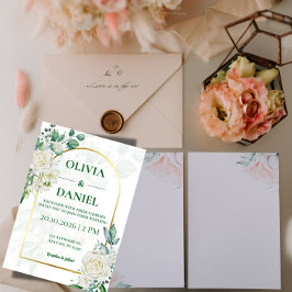 Minimalist Greenery Wedding Invitation Card Kaart