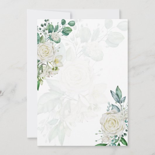 Minimalist Greenery Wedding Invitation Card Kaart (Achterkant)