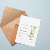 Minimalist Greenery Wedding Invitation Kaart