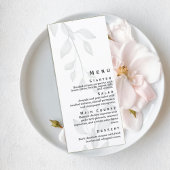 Minimalist Greenery Wedding Menu