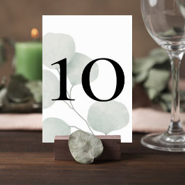 Minimalist Greenery Wedding Table Number Card Kaart