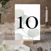 Minimalist Greenery Wedding Table Number Card Kaart