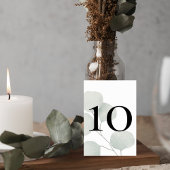 Minimalist Greenery Wedding Table Number Card Kaart