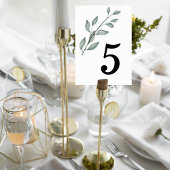Minimalist Greenery Wedding Table Number Card Kaart