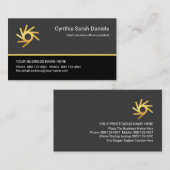 Minimalist Grey Black Gold Line CEO Visitekaartje (Voorkant / Achterkant)