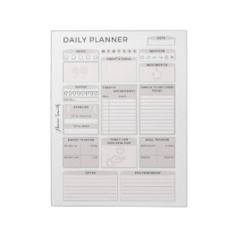 Minimalist Grey Daily Planner - naam Notitieblok
