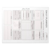 Minimalist Grey Daily Planner - naam Notitieblok (Voorkant)