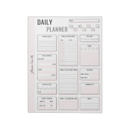 Minimalist Grey Daily Planner - naam Notitieblok