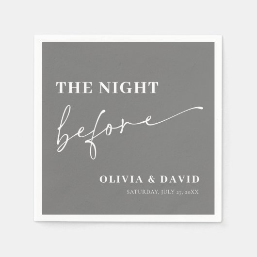 Minimalist Grey de avond voor repetitie diner Servet (Voorkant)