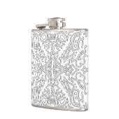 Minimalist Grey Floral Pattern Heupfles (Links)