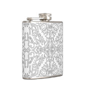 Minimalist Grey Floral Pattern Heupfles (Rechts)