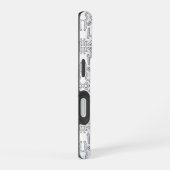 Minimalist Grey Floral Pattern iPhone 16 Hoesje (Rechterkant)