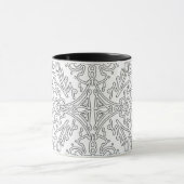 Minimalist Grey Floral Pattern Mok (Midden)