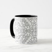 Minimalist Grey Floral Pattern Mok (Voorkant links)