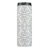 Minimalist Grey Floral Pattern Thermosbeker (Achterkant)