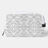 Minimalist Grey Floral Pattern Toilettasje (Achterkant)