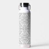 Minimalist Grey Floral Pattern Waterfles (Voorkant)