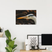 Minimalist Grey Heron Profile Fine Art Print (Thuiskantoor)