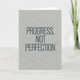 Minimalist Grey "Progress Not Perfection" card Kaart