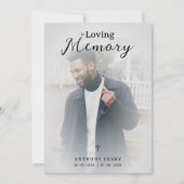 Minimalist Grey Transparency Overlay Photo Funeral Kaart (Voorkant)