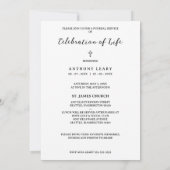 Minimalist Grey Transparency Overlay Photo Funeral Kaart (Achterkant)