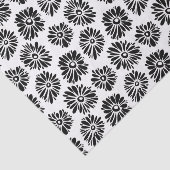 Minimalist Groovy Black and White Daisy Flowers Tissuepapier (Detail)