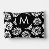 Minimalist Groovy Black and White Daisy Monogram Etui (Achterkant)