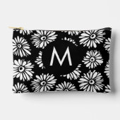 Minimalist Groovy Black and White Daisy Monogram Etui (Voorkant)
