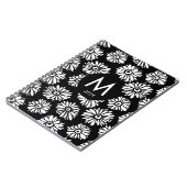 Minimalist Groovy Black and White Daisy Monogram Notitieboek (Linkerzijde)
