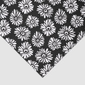 Minimalist Groovy Black and White Daisy Pattern Tissuepapier (Detail)